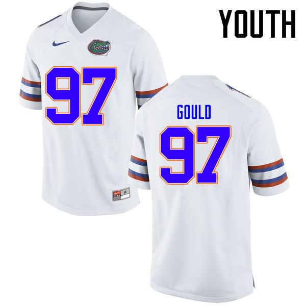 NCAA Florida Gators Jon Gould Youth #97 Nike White Stitched Authentic College Football Jersey MIJ8564YG